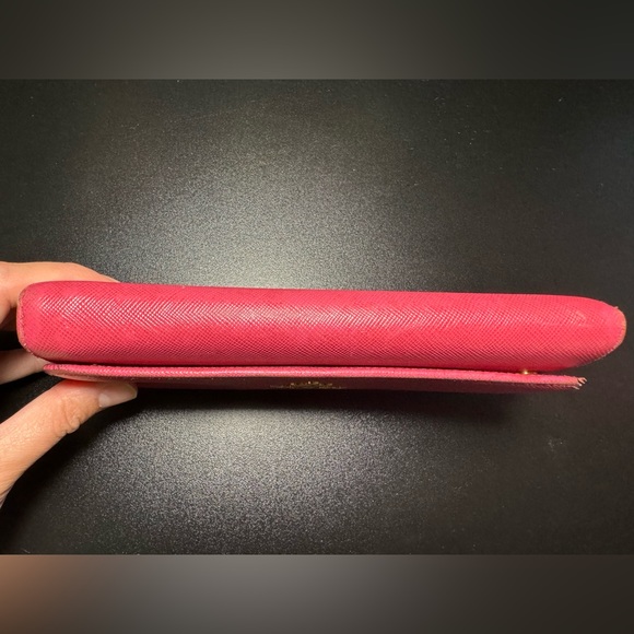 Prada Pink Saffiano Leather Continental Wallet. Chain will be included. - Picture 3 of 16